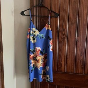Lulus Floral Blue Dress